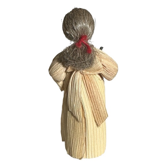 VINTAGE HANDMADE CORNHUSK MOM & HER PRETTY GIRLS - Picture 5 of 15